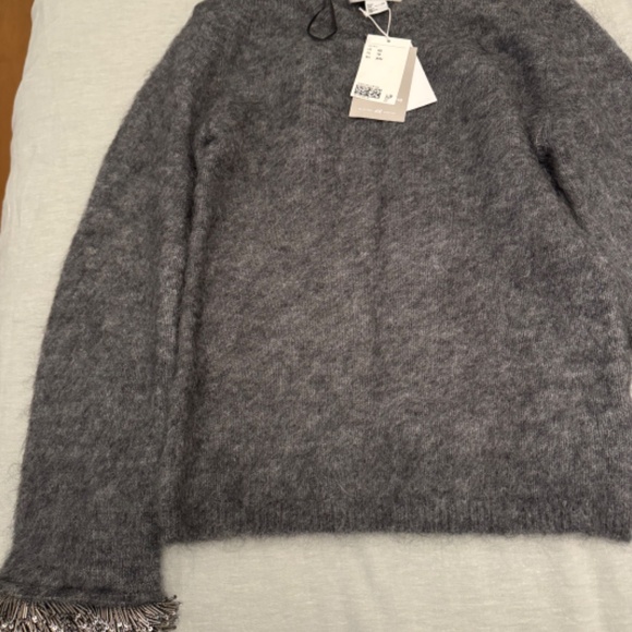 H&M Edition Beaded Detail Dark Grey sweater gone viral — new with tags’ xs - Picture 8 of 9